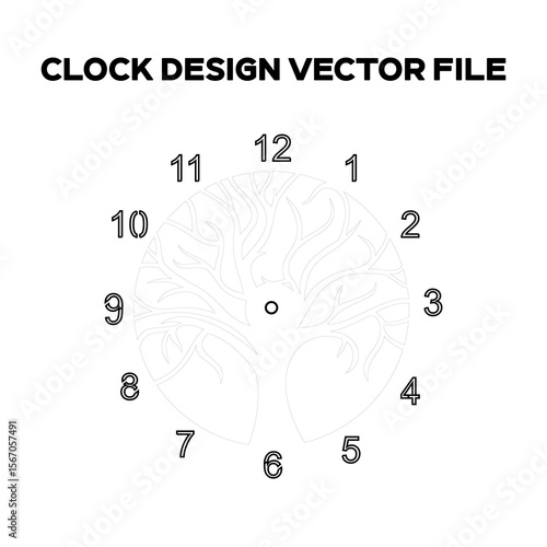 Simple Clock Design. Clock Time Concept Design. Editable EPS file.