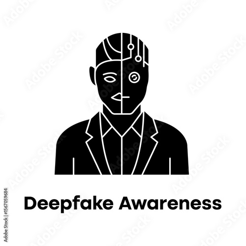 Deepfake Awareness Icon – Fake Detection & Media Trust