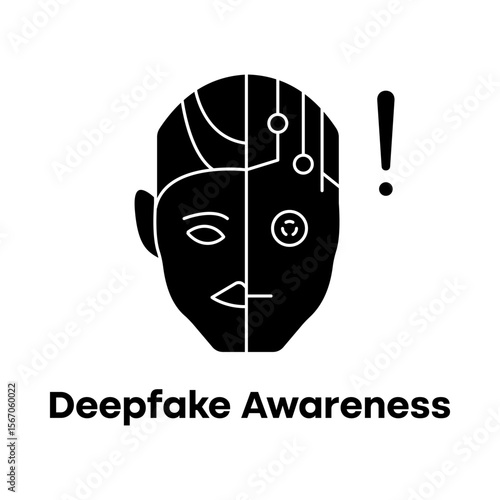 Deepfake Awareness Icon – Fake Detection & Media Trust