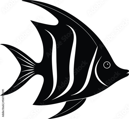 angelfish icon silhouette on white background.eps