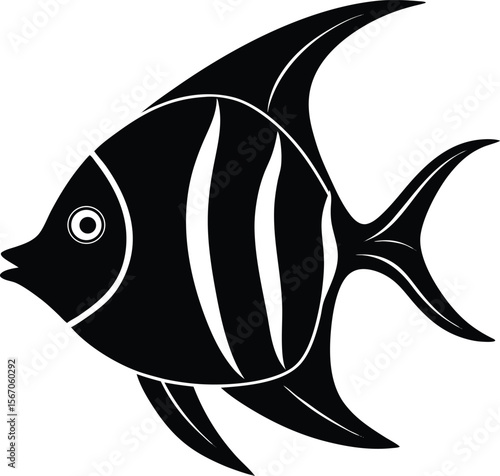 angelfish icon silhouette on white background (1).eps
