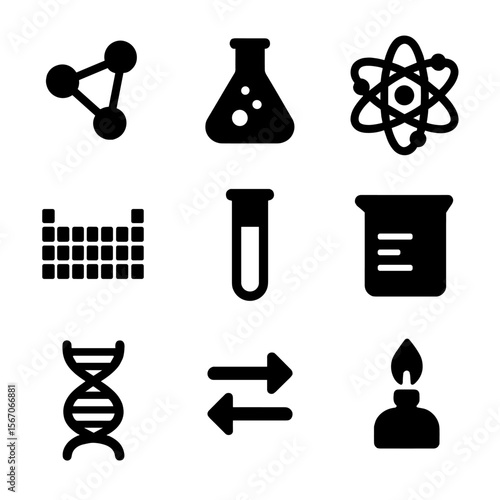 chemistry icons set