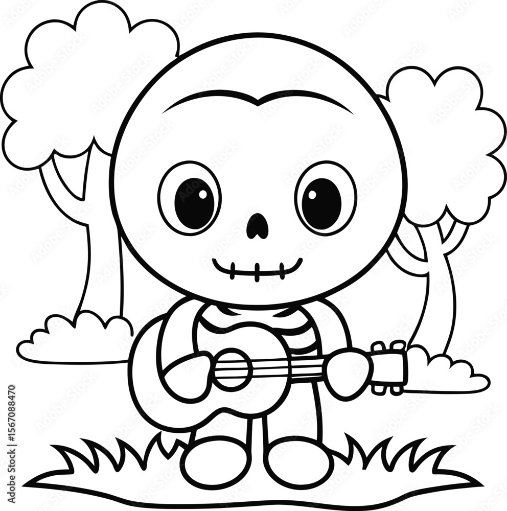 cute skeleton playing guitar add grass and a tree.eps cute skeleton playing guitar add grass and a tree.eps