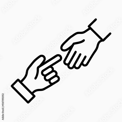 Two Hands Reaching to Connect in a Minimalist Style for Awareness Campaigns, Social Media Posts, Educational Blogs, and Emotional Support Initiatives  