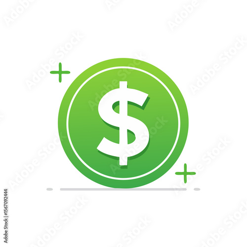 Dollar Sign Icon Isolated o...