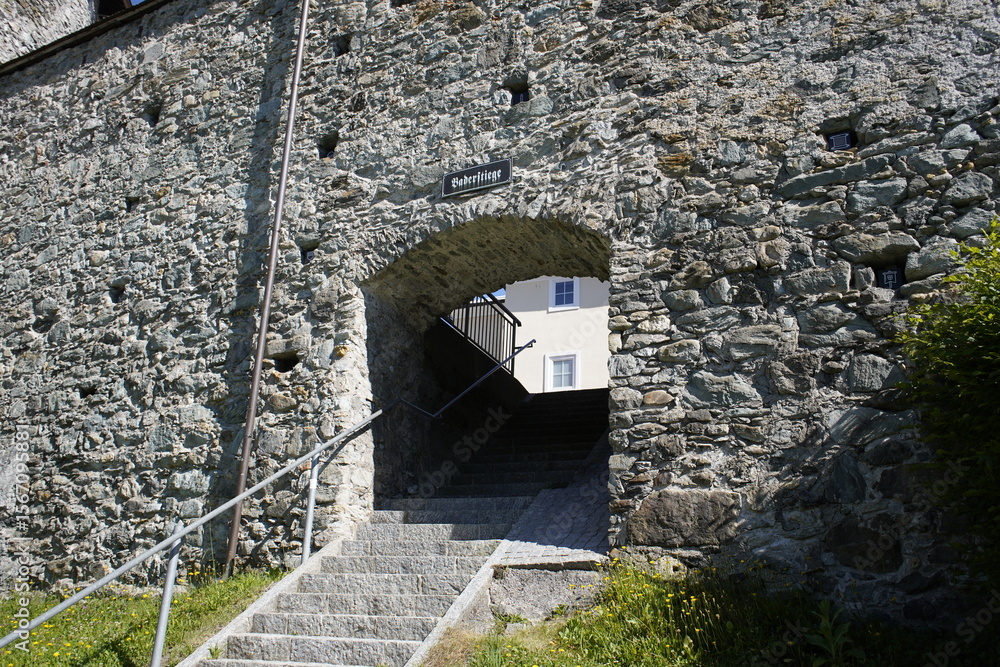 Fototapeta premium Radstadt's city wall is a remnant of the Middle Ages and was fortified in the 13th century. Austria.