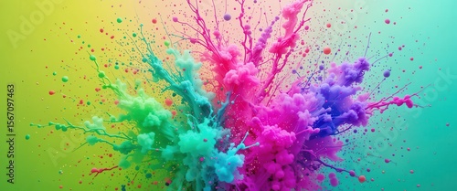 Vibrant explosion of colors creating an abstract display for computer backgrounds