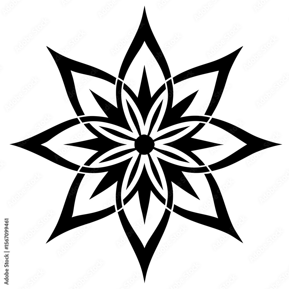 Obraz premium black and white flower vector