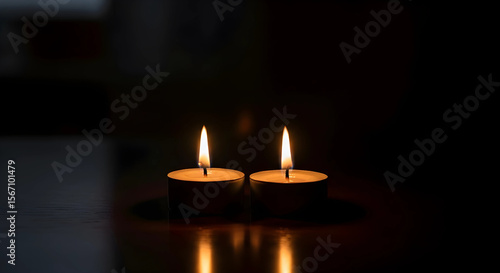 candles on a black background