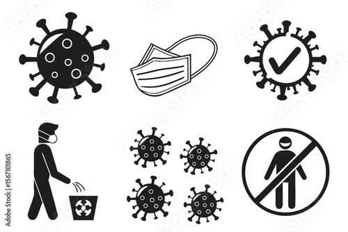 virus-prevention-symbols---black-icons-