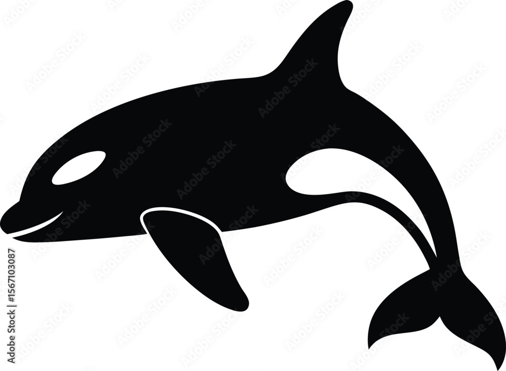 Fototapeta premium killer whale icon silhouette on white background.eps