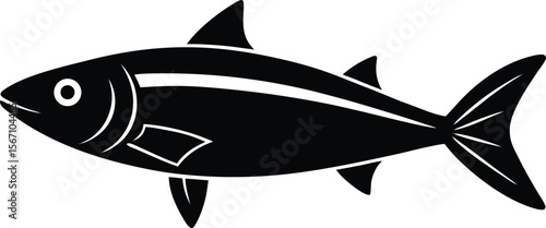 mackerel fish icon silhouette on white background (3).eps