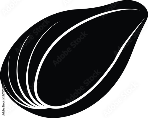 mussel icon silhouette on white background (1).eps