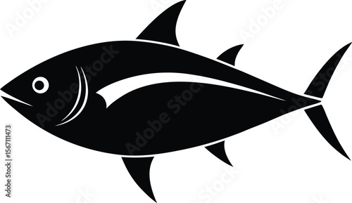 tuna fish icon silhouette on white background (1).eps