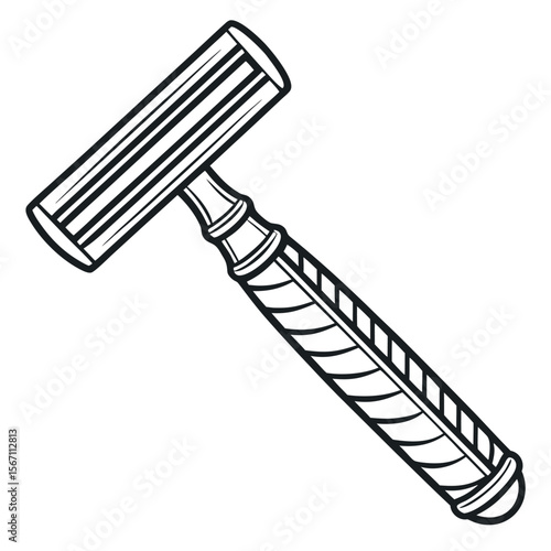Black and white razor shaving grooming