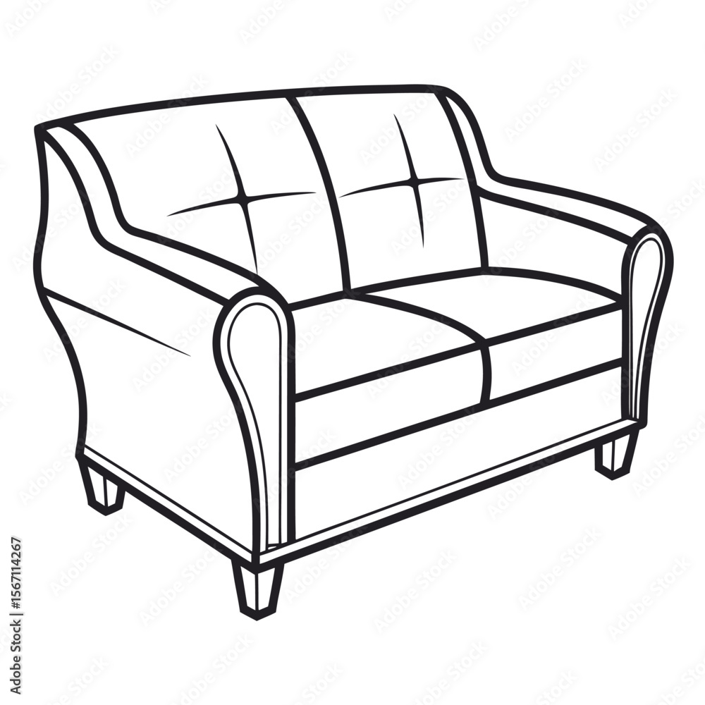 Elegant upholstered sofa with tufted cushions couch Elegant upholstered sofa with tufted cushions couch