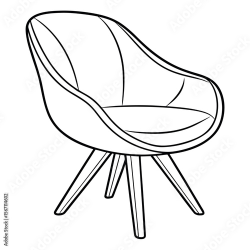 Modern armchair with tapered legs furniture contemporary