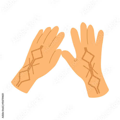 Soft yellow knitted gloves vector illustration in flat style. Hand drawn art perfect for autumn banners posters and social media seasonal design