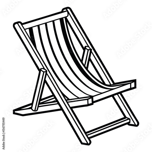 Striped lounge chair outdoor furniture relaxation