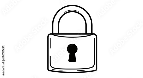Simple Line Drawing of a Padlock Security, Privacy, Protection, Access Control, and Confidentiality Icon