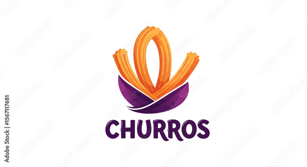 Obraz premium Delicious Churros A Sweet Treat Logo Design, Perfect for Restaurants, Cafes, and Food Businesses