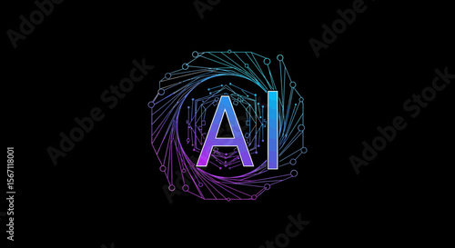 Abstract AI Logo Design Futuristic Technology and Artificial Intelligence Concept