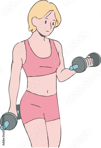 woman with dumbbells