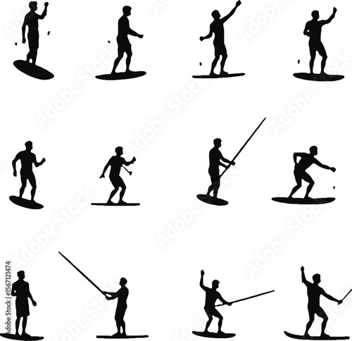 Wakeboarding silhouettes action sports water sports extreme sports