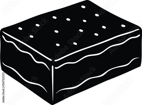 brownie on white background.eps