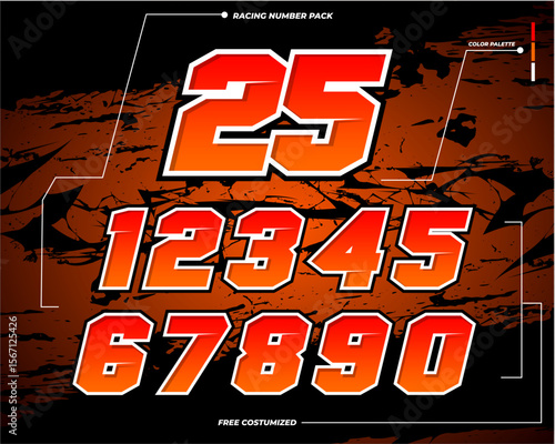 RACING NUMBER PACK ORANGES RE...