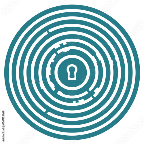 Clean and abstract safe symbol for financial identity.