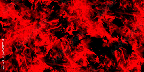 Decorative red panoramic background texture. Old vintage distressed bright red paper illustration. Defocused Lights and Dust Particles. Red grunge watercolor Grunge marbled pattern and fire paint brus