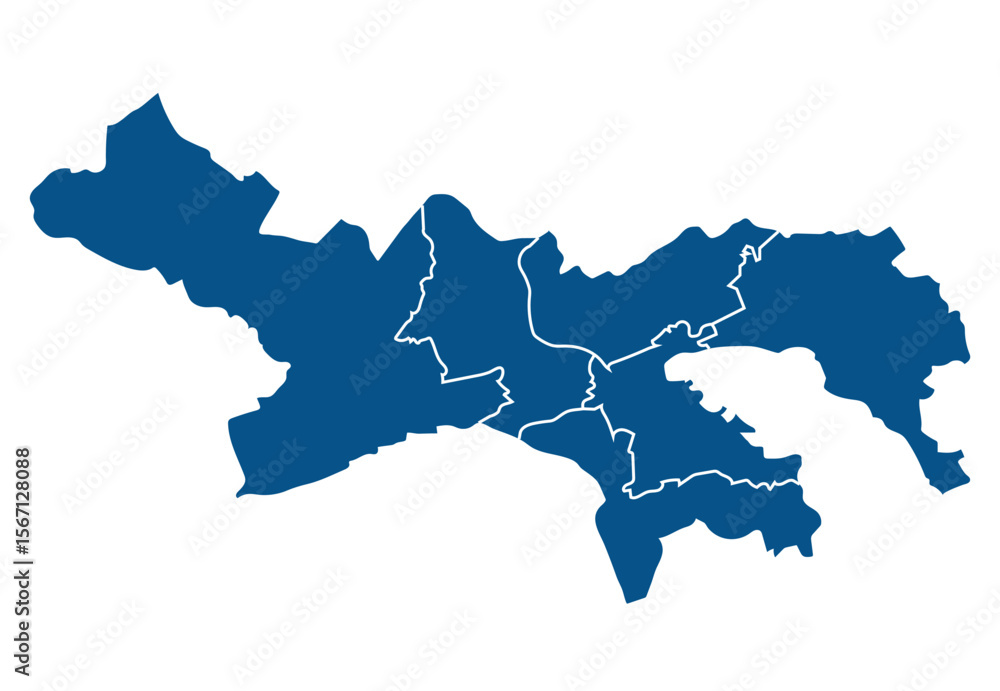 Fototapeta premium Map of Lucerne city with districts