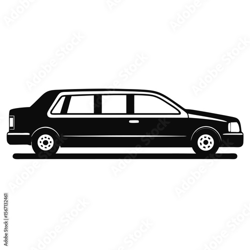 Elegant Limousine Silhouette A Symbol of Luxury Transportation and High Class Vehicle Design for Proms and Special Events