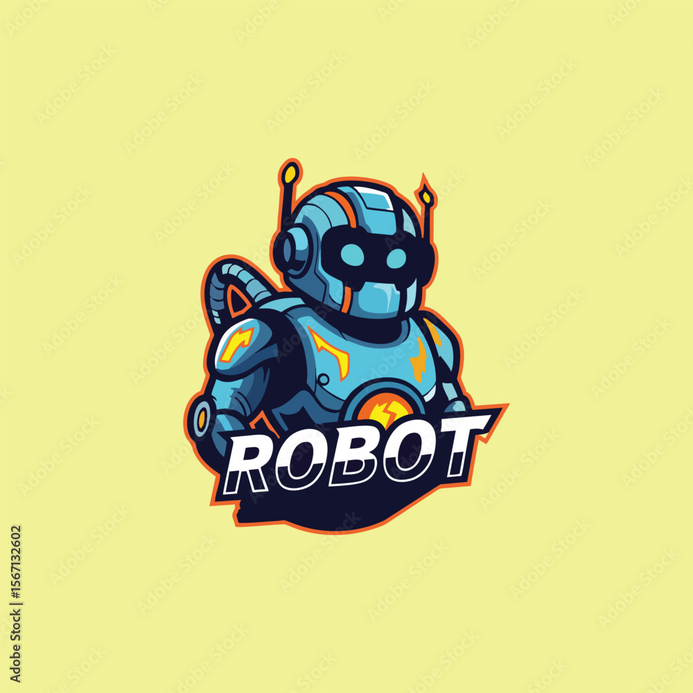 blue robot vector illustration blue robot vector illustration