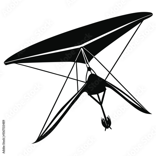 Silhouette of a Hang Glider Soaring High Adventure and Freedom in the Sky Extreme Sport