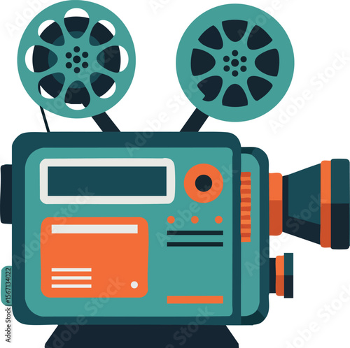 Vintage Film Camera Retro Style Movie Projector Illustration Design Vector Artwork 