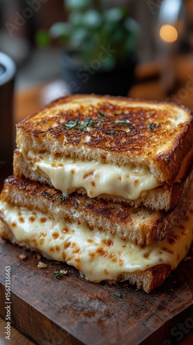 Wallpaper Mural Close up of a grilled cheese sandwich on a cutting board food background vertical background Torontodigital.ca