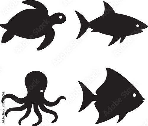 fish silhouete vector 