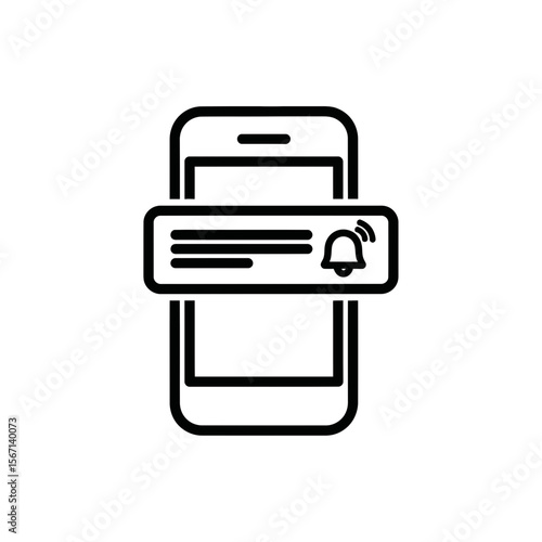 Mobile App Notification Icon Design in Minimalist Style  