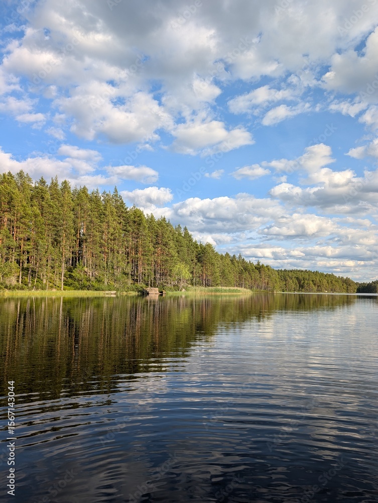 Fototapeta premium lake and clouds sweden