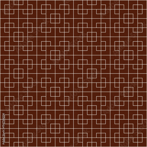 White grid pattern created from squares within squares on a brown background