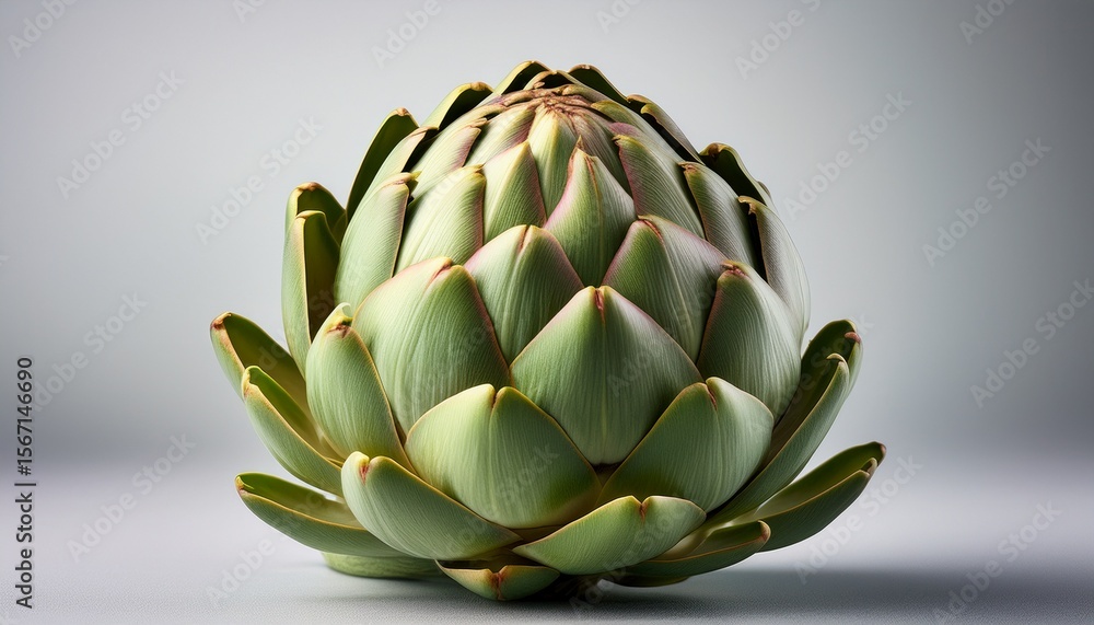 close up of an artichoke on a light gray background close up of an artichoke on a light gray background