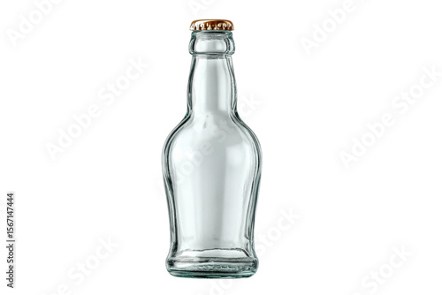 Wallpaper Mural PNG Empty clear glass bottle with gold cap on black background Torontodigital.ca