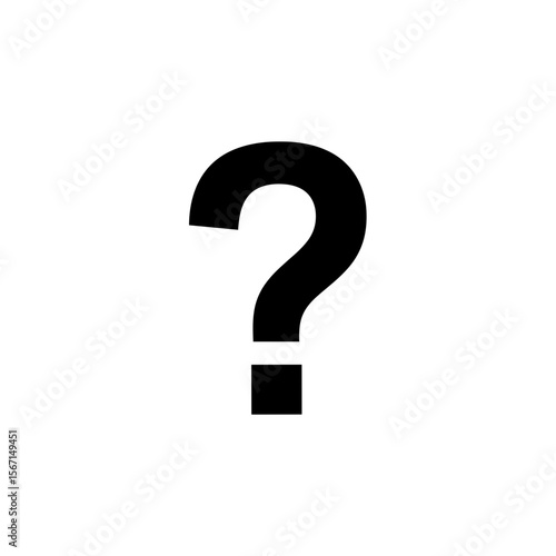 An illustration of a single question mark symbol with a bold design and a clear presentation style