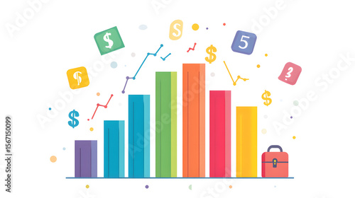Bar graph, infographic style