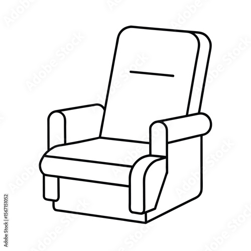 recliner chair with footrest extended  black line 