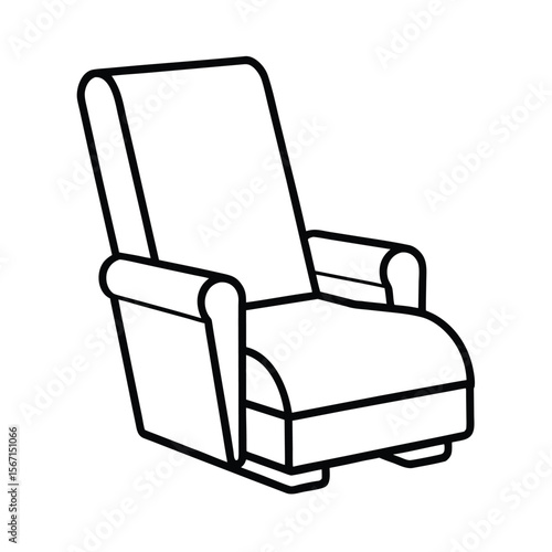 recliner chair with footrest extended  black line 
