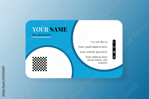 One side modern clean style business card design template