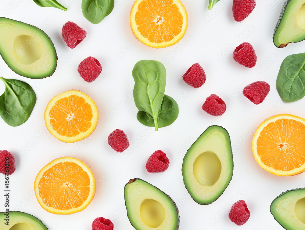 Fresh fruit and vegetable pattern Fresh fruit and vegetable pattern